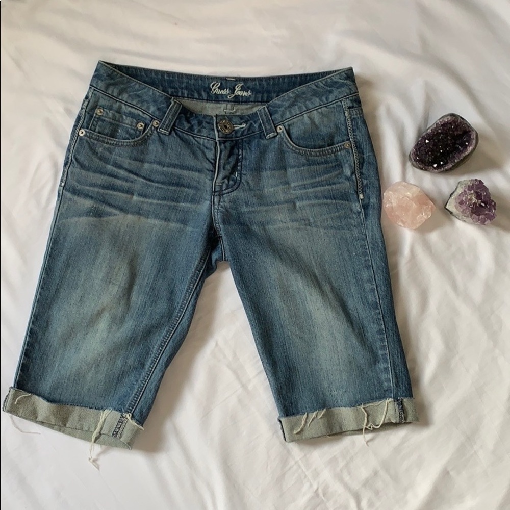 Denim long shorts